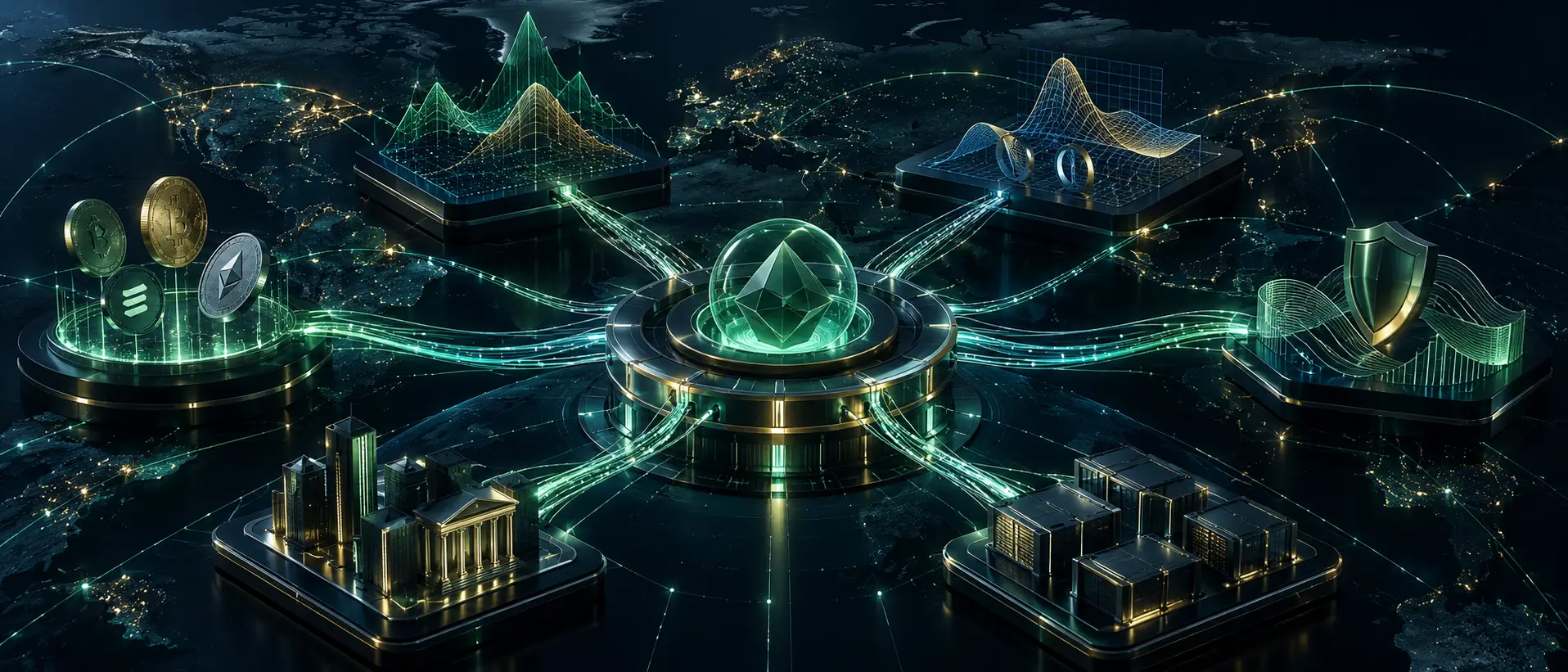 Digital-asset spot markets connected with futures, options and risk-management infrastructure